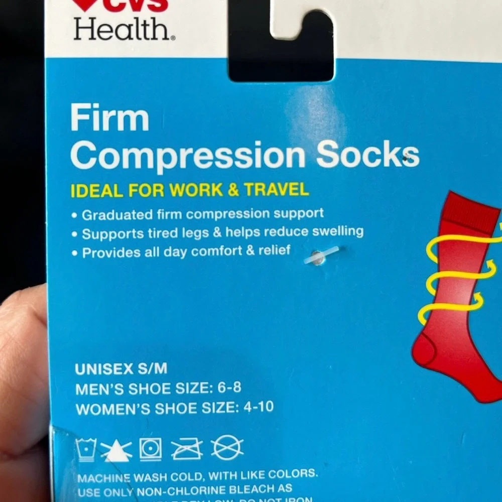 New Compression socks  over calf firmess unisex S/M. white